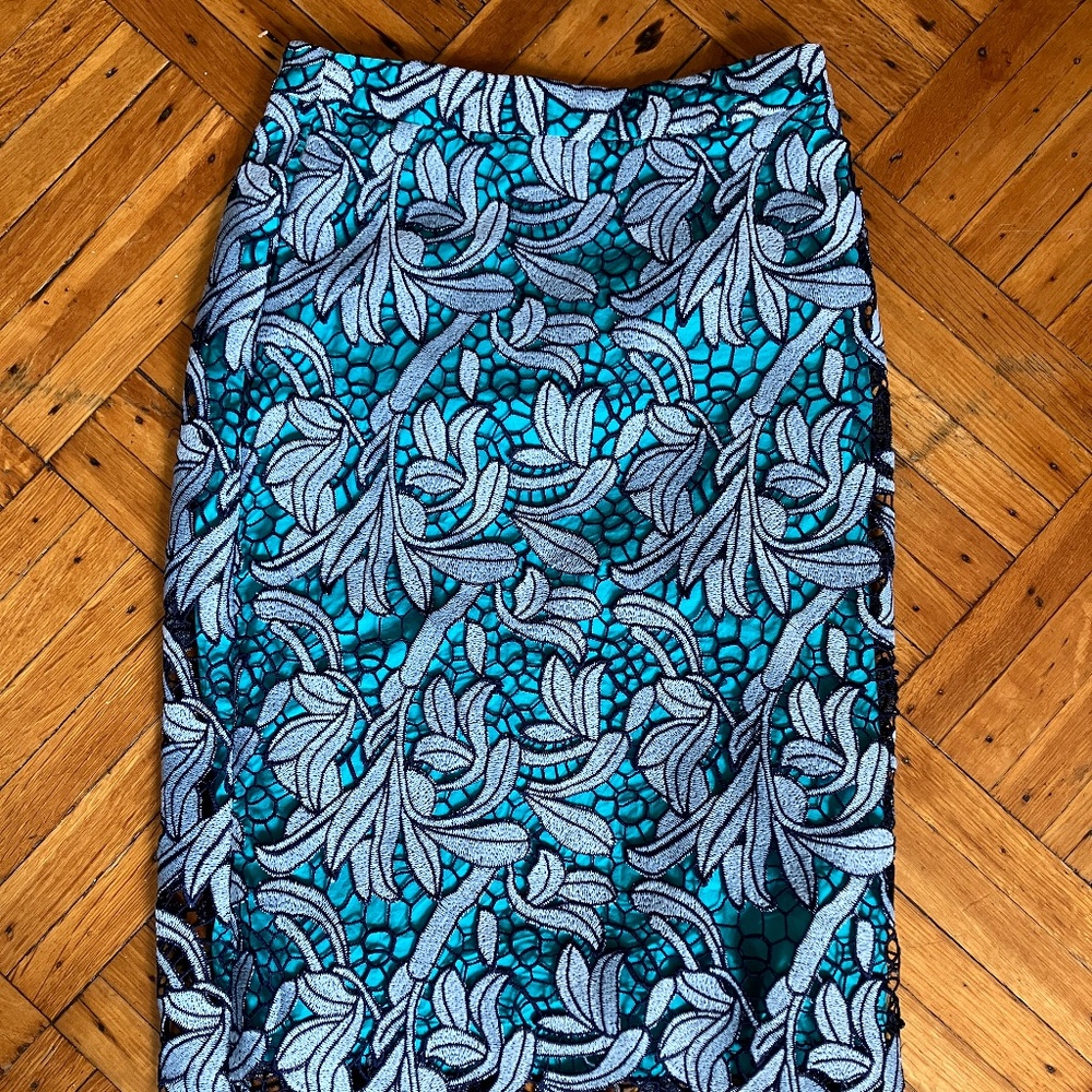 Anthropologie turquoise pencil skirt